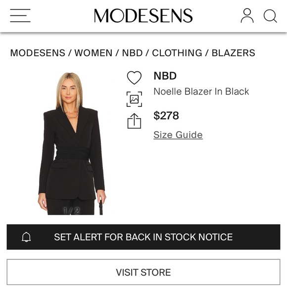 NBD Noelle Blazer in Black - Picture 1 of 2